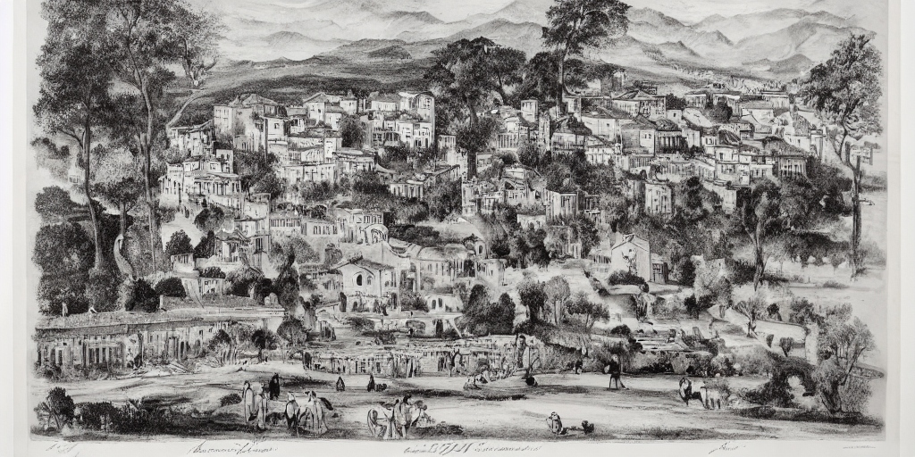 Dibujo siglo XVIII- La Granaja de San Ildefonso (IA)